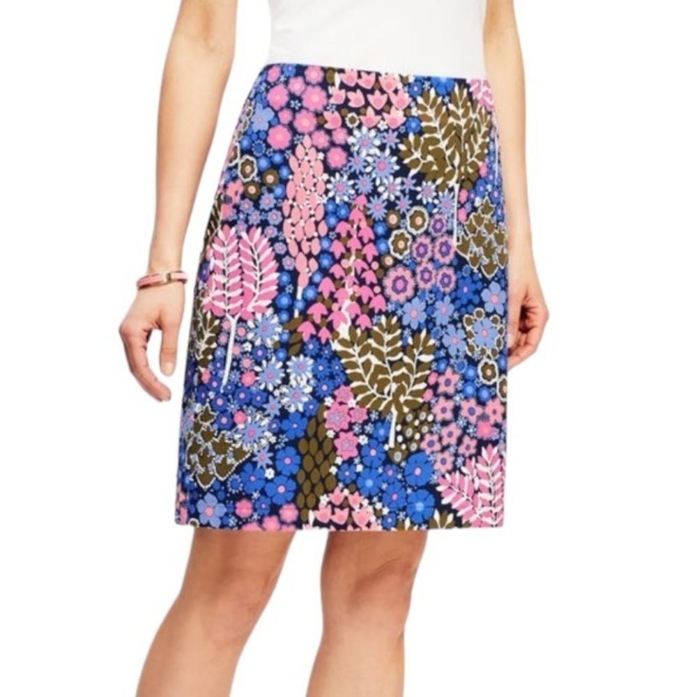 Talbots Floral Canvas Cotton Skirt Size 8